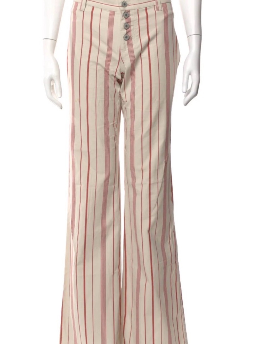 Nili Lotan Red Striped Flare Pants